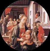 Filippino Lippi Virgin with the Child and Scenes from the Life of St Anne USA oil painting artist